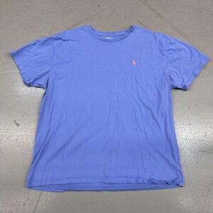 Polo Ralph Lauren Shirt Mens Large Purple Small Pony Logo Crewneck Cotton Tee